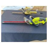Ryobi P2603 18V Hedge Trimmer with Battery & Black & Decker 8115 Hedge Trimmer (Lot of 2)