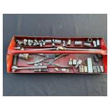 Vintage Socket Set in Red Toolbox - Wrenches, Pliers & Sockets