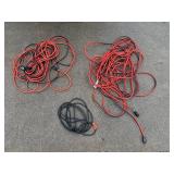 Extension Cords - Red & Black Heavy-Duty Cables, Assorted Lengths
