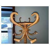 Rattan Coat Rack Floor Standing - 70-Inch Tall, Natural Finish