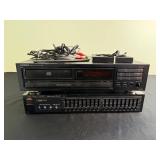 Onkyo DX-1800 CD Player & Fisher EQ-273 Graphic Equalizer with Cables