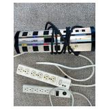 Power Distribution Tower & 2 White Power Strips (Lot of 3)