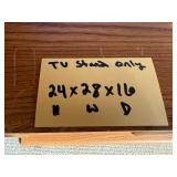 Oak Wood TV Stand 24x28x16 - Open Shelf & Cabinet Doors