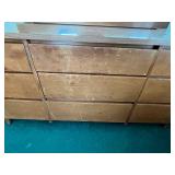 Dresser with Mirror - 6-Drawer Mid-Century Modern Wood Chest 30x40x19 HWD