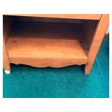 Wood Nightstand with Drawer & Open Shelf - 1-Drawer End Table, Scalloped Apron