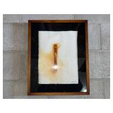 Framed White Foam Art Panel with Brown Stain Center - Wood Frame