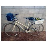Windsor Women's Road Bike - Steel Frame, Front Basket, Rear Rack, 21-Speed