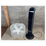 Lasko Wind Curve Tower Fan & White Box Fan