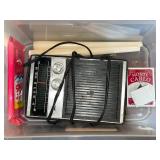 Vintage Portable Radio - Silver Front, Tuning & Volume Knobs