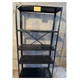 Black Powder-Coated Steel Shelving Unit, 70 in H x 30 in W x 16 in D