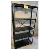 Black Powder-Coated Steel Shelving Unit, 70 in H x 30 in W x 16 in D