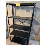 Black Powder-Coated Steel Shelving Unit, 70 in H x 30 in W x 16 in D