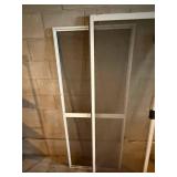 Screen Doors (Lot of 2) - White Aluminum Frame, 29.5'W x 78'H (Right) & 31'W x 75'H (Left)