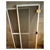 Screen Doors (Lot of 2) - White Aluminum Frame, 29.5'W x 78'H (Right) & 31'W x 75'H (Left)
