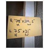 Screen Doors (Lot of 2) - White Aluminum Frame, 29.5'W x 78'H (Right) & 31'W x 75'H (Left)