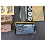 Vintage Metalworking Tap & Die Set with Drill Bits, Hex Keys & Calipers in Red Cases