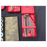 Vintage Metalworking Tap & Die Set with Drill Bits, Hex Keys & Calipers in Red Cases