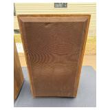 Pair of Vintage Wood-Veneer Speakers - Brown Grille Cloth