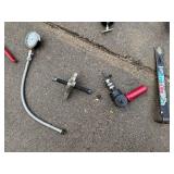 Grease Guns & Automotive Tools Set - Red/Black Guns, Gauge & Hose, Caulking Gun