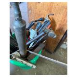 Assorted Hand Tools in Green Bucket - Clamps, Pliers, Saws & More