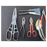Assorted Hand Tools - Pliers, Snips, Screwdrivers, Files & More