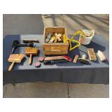 Kiwi Shoe Polish & Assorted Brushes in Wooden Box - Workshop Maintenance Set