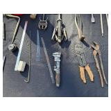 Assorted Hardware Tools & Fasteners - Hand Tools, Blades, Pliers & More