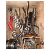 Hand Tools in Wooden Crate - Assorted Vintage Workshop Tools