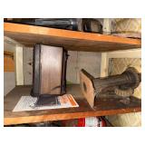 Vintage Workshop Tools & Hardware on Shelf - Grinding Wheel, Fire Extinguisher, ZEP Cleaner