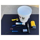 Yellow Spotlight Rescue Gear Set with Bucket, Rope & Carabiners