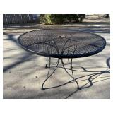 Patio Table - Round Metal Mesh with Umbrella Hole - 42 in Diameter
