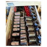 Socket Set with Hand Tools in Wood Tool Drawer - Automotive Shop Hardware