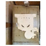 Heavy-Duty Steel Storage Cabinet with Locking Door - 2 Shelves, Garage Workshop - contents included