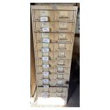 Vintage Beige Metal Filing Cabinet with Multiple Drawers