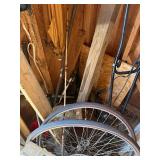 Vintage 26-In Bicycle Wheel with Steel Rim and Hub & Misc Garage Items