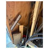 Vintage 26-In Bicycle Wheel with Steel Rim and Hub & Misc Garage Items