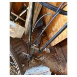 Vintage 26-In Bicycle Wheel with Steel Rim and Hub & Misc Garage Items