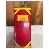 vintage "Stancan" brand one-gallon gasoline can was manufactured by the Jayes Can Co. in Chicago, Illinois