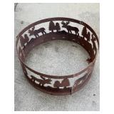 Decorative Iron Fire Pit Ring – Outdoor Yard & Patio Feature