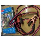 Various garage lot:  jumper cables , dock line , wall lamp , window winder ect