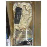 Various garage lot:  jumper cables , dock line , wall lamp , window winder ect