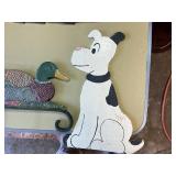 Various wall decorations and bird feeder