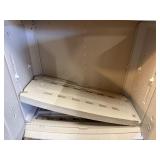 white resin storage wall cabinet- Rubbermaid FastTrack model