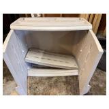 white resin storage wall cabinet- Rubbermaid FastTrack model