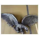 vintage cast metal or aluminum American bald eagle wall plaque