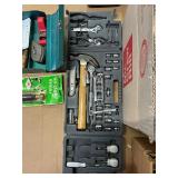 Large Mixed Tool Lot – Hand Tools, Socket Set, Staple Gun, Drain Auger & More
