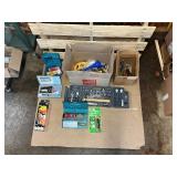 Large Mixed Tool Lot – Hand Tools, Socket Set, Staple Gun, Drain Auger & More