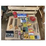 Large Mixed Tool Lot – Saws, Clamps, Drill Bits, Augers, Lanterns & More