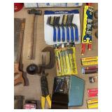Large Mixed Tool Lot – Saws, Clamps, Drill Bits, Augers, Lanterns & More