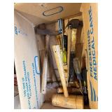 Levels, wood mallet, fan, drive set , hammers ect